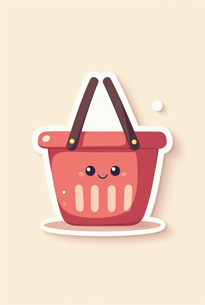 You can create an eye-catching cartoon-style icon of a somewhat simple shopping basket, with a white outline
