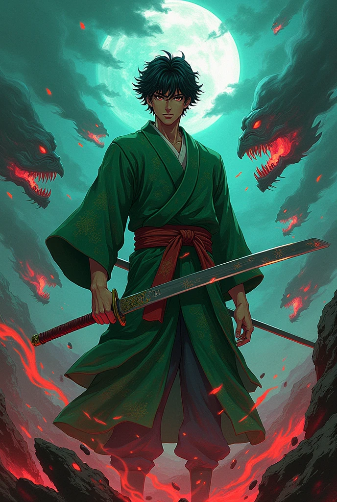 a painting about demon slayer simple