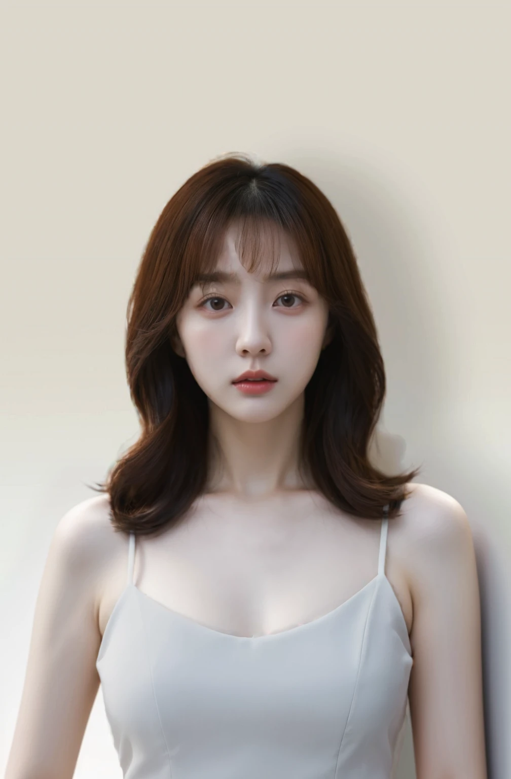Best Quality, 8k, Masterpiece, (Portrait: 1.3), (photo realistic:1.4), (hyper realistic:1.4), Sharp Focus, looking at viewer, (smoother lighting:1.1), (increase cinematic lighting quality:0.9), realistic lighting, backlighting, light on face, ray trace, (brightening light:1.2), (Increase quality:1.4), sharp detail, (best quality real texture skin:1.4), finely detailed eyes, black_eyes, finely detailed face, 2 Korean woman, (white formal_shirt:1.4), (Create an image maintaining the original base model hairstyle:1.5)