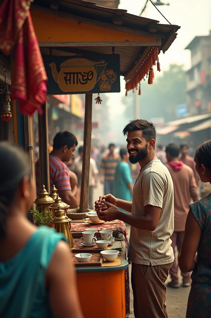 Virat kholi selling tea 