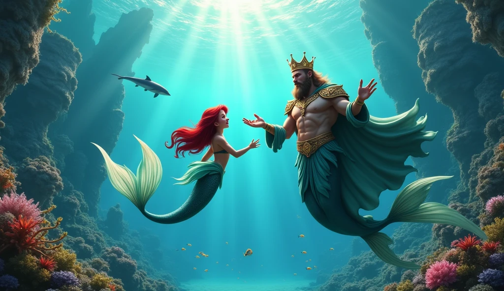 King Merman showed the imaginary Kingdom of Atlantis to his mermaid daughter Ariel