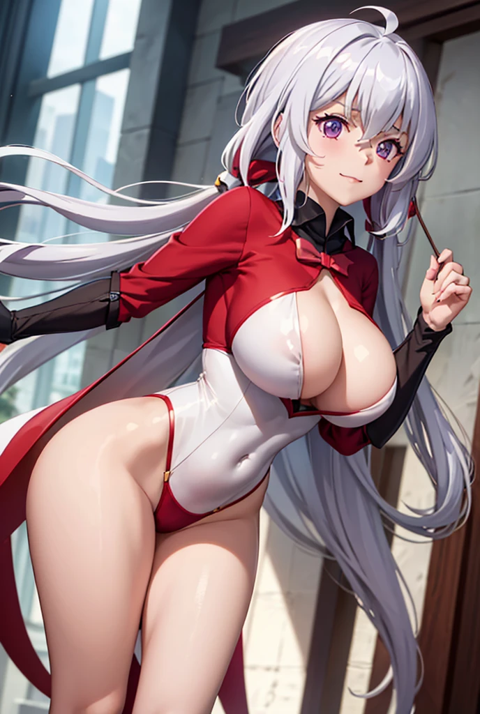 ((masterpiece)), ((Best quality)), (high resolution), (illustration), (an extremely delicate and beautiful), (ultra detailed beautiful face and eyes), nsfw, 1girl, leaning forward, YukineChris, long hair, purple eyes, twintails, low twintails, ahoge, large breasts, fishnet pantyhose, red a bow tie, volumetric lightning,
detailed skin texture, detailed, volumetric shadow, anime screencap,Highest quality, Sorceress, ancient babylonian nobility, ((tan skin:1.2)), (brown skin color),Long hair, twin braids, hair ornament, wine colored hair, smile, Below average size breasts, bare shoulders, (underboob:0,Red leotard)clothes get torn、frontを向いて腕を組む、Wide-open legs、Standing with your legs apart、front、Leg spread、Groin、Elevate your legs、Knight uniform、Two Piece、Yukine Chris、Symphogear、clothing_tear、clothing_Destruction 8K, masterpiece, Best_quality, high_resolution, ultra_details, detailed, 1girl, 独奏, looking_at_viewer, upper_body, braid, blurry, bangs, white_hair, blurry_background, collared_shirt, church, red_dress、hair_ribbon, hair_between_eyes, outdoor、sidelocks,depth_of_field,light_particles,sunshine,snow,temple knight、french_braid, Alphonse Mucha Style, sharp focus, perfect hands, perfect face, perfect eyes, perfect light, dynamic light, natural light, Masterpiece, Best quality,