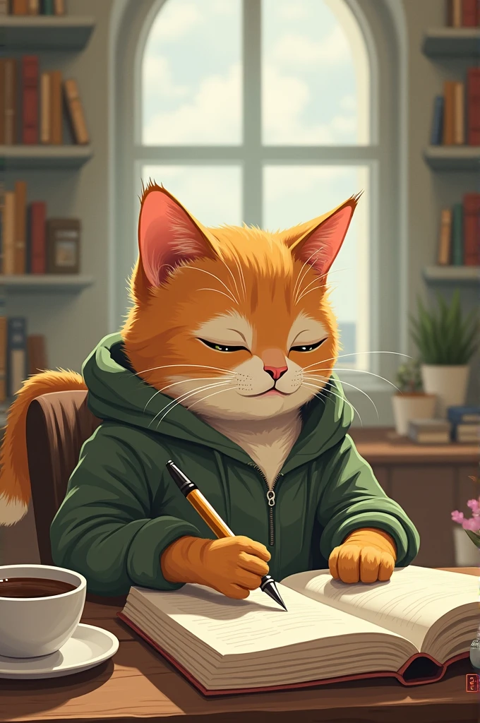 Believe me, a cat with human behaviors spending its days with great effort 