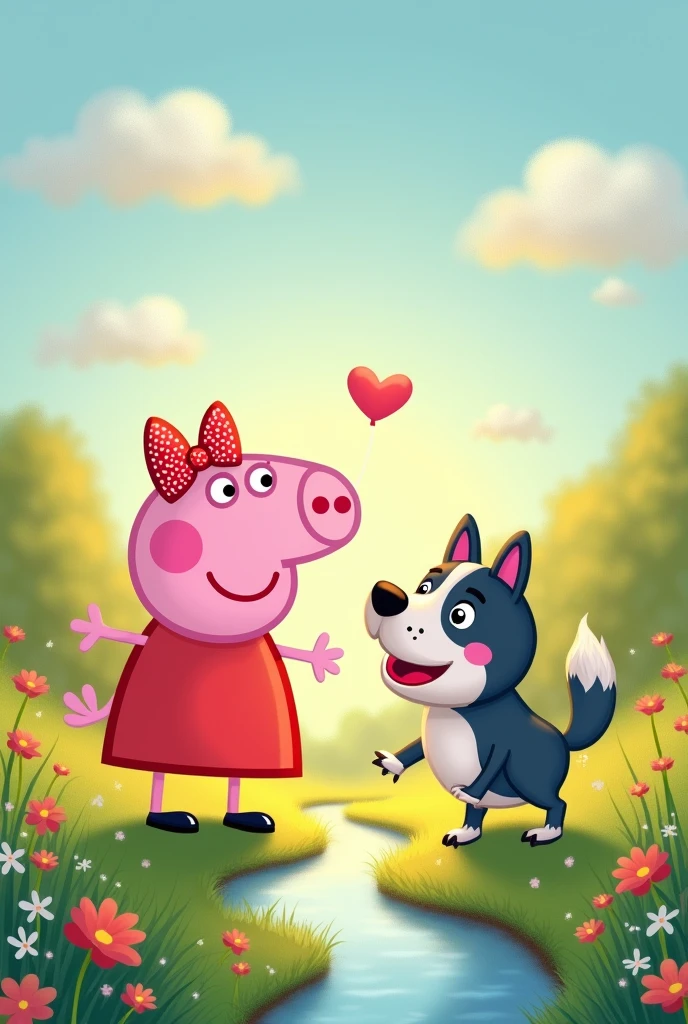 Make Peppa Pig meet Bluey the dog