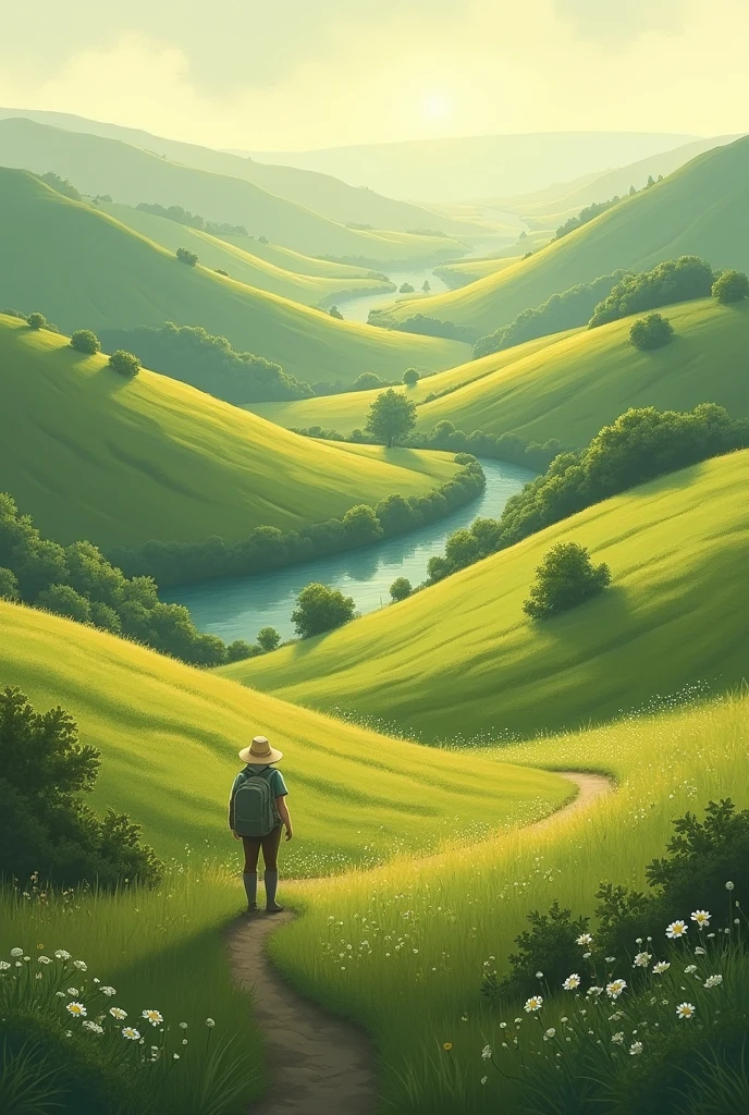 a painting of a simple landscape