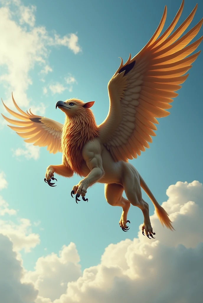 ((Best quality, 8k, Masterpiece :1.3)),((Griffin:1.7)),flying