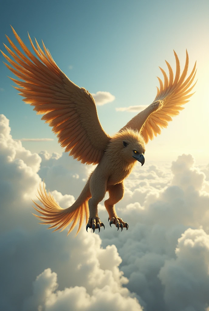 ((Best quality, 8k, Masterpiece :1.3)),((Griffin:1.7)),flying