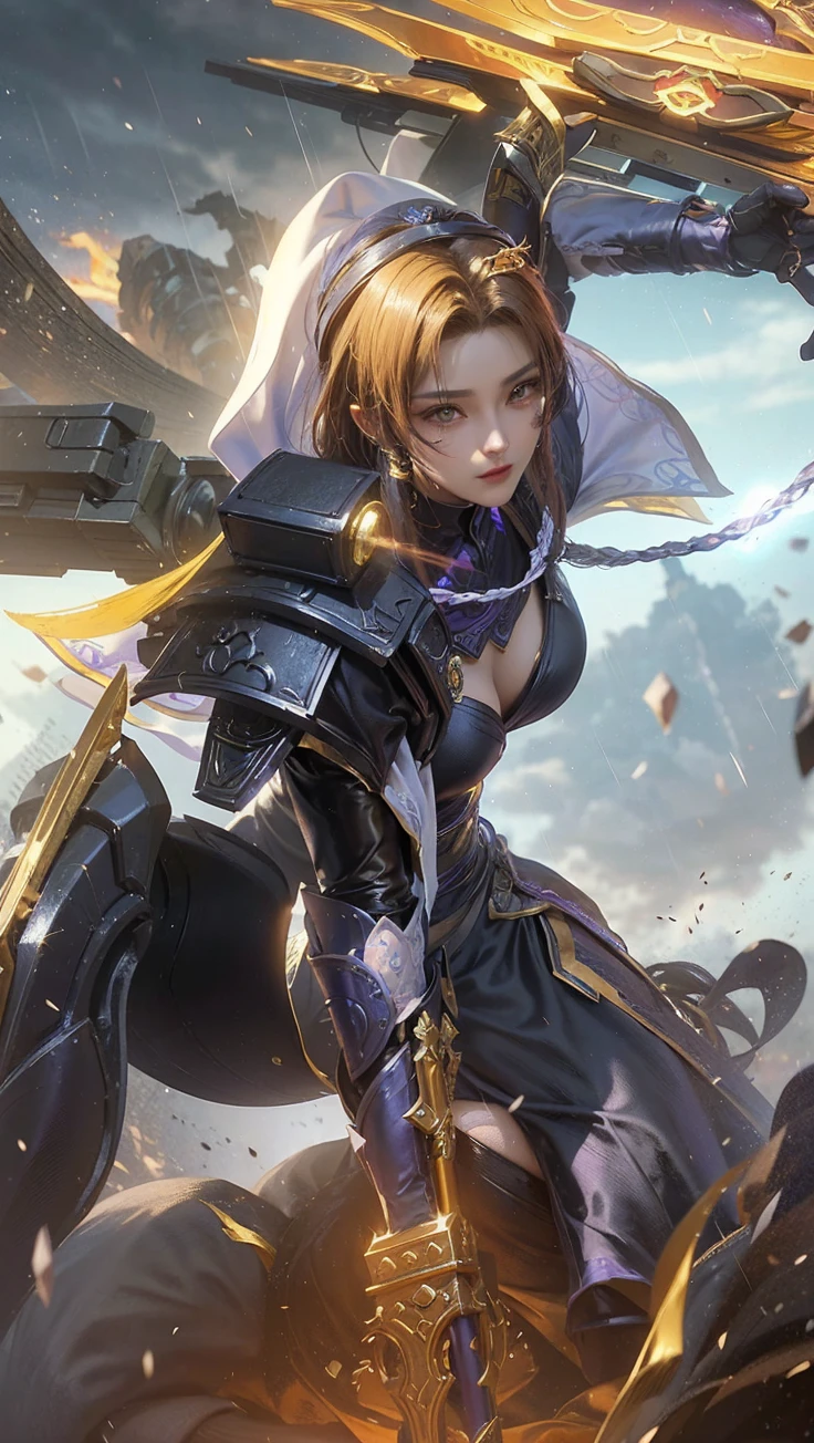 a close up of a woman with a purple and black costume, shadowbringers cinematic, 4 k detail fantasy, a beautiful fantasy empress, game cg, xianxia fantasy, xianxia hero, 2. 5 d cgi anime fantasy artwork, cinematic goddess close shot, ruan jia and artgerm, wow 4 k detail fantasy, hyperdetailed fantasy character