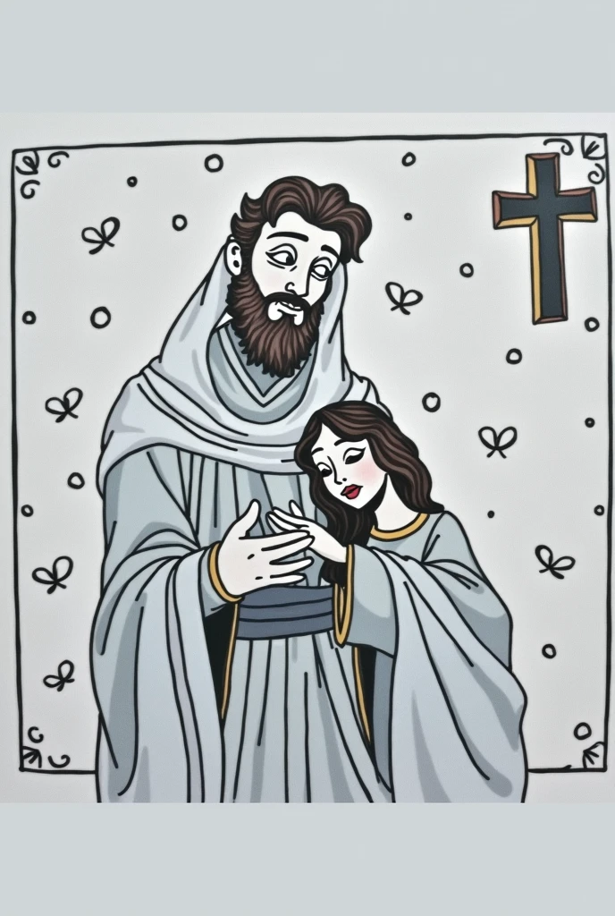 Draw with soft strokes, color and make a catholic background, Disney style, picture in 8k