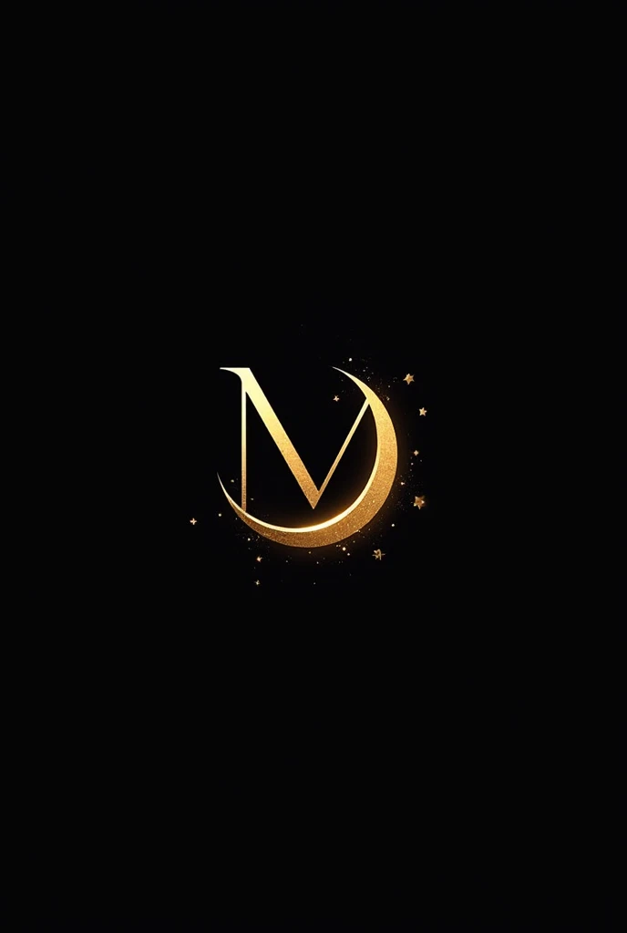 I want a logo that has a moon and an M, Let it be gold but sophisticated and with little stars