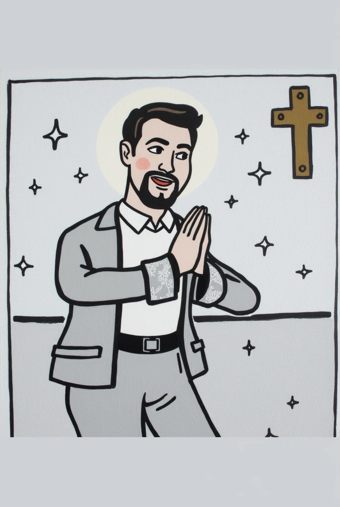 Draw with soft strokes, color and make a catholic background, Disney style, picture in 8k