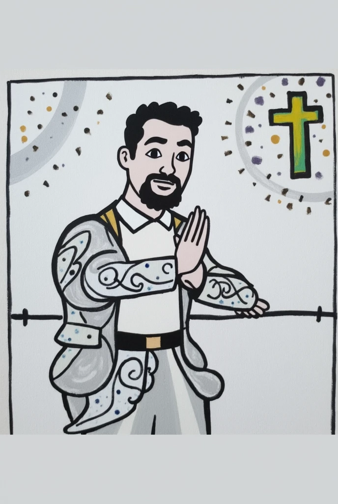 Draw with soft strokes, color and make a catholic background, Disney  style, picture in 8k