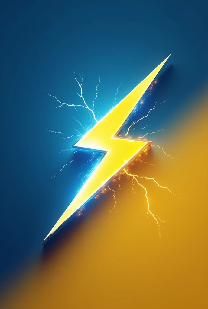 Create a logo for an energy company called fluxion with a lightning bolt with a predominance of blue and yellow colors 