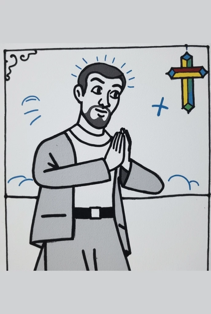 Draw with soft strokes, color and make a catholic background, Disney  style, picture in 8k