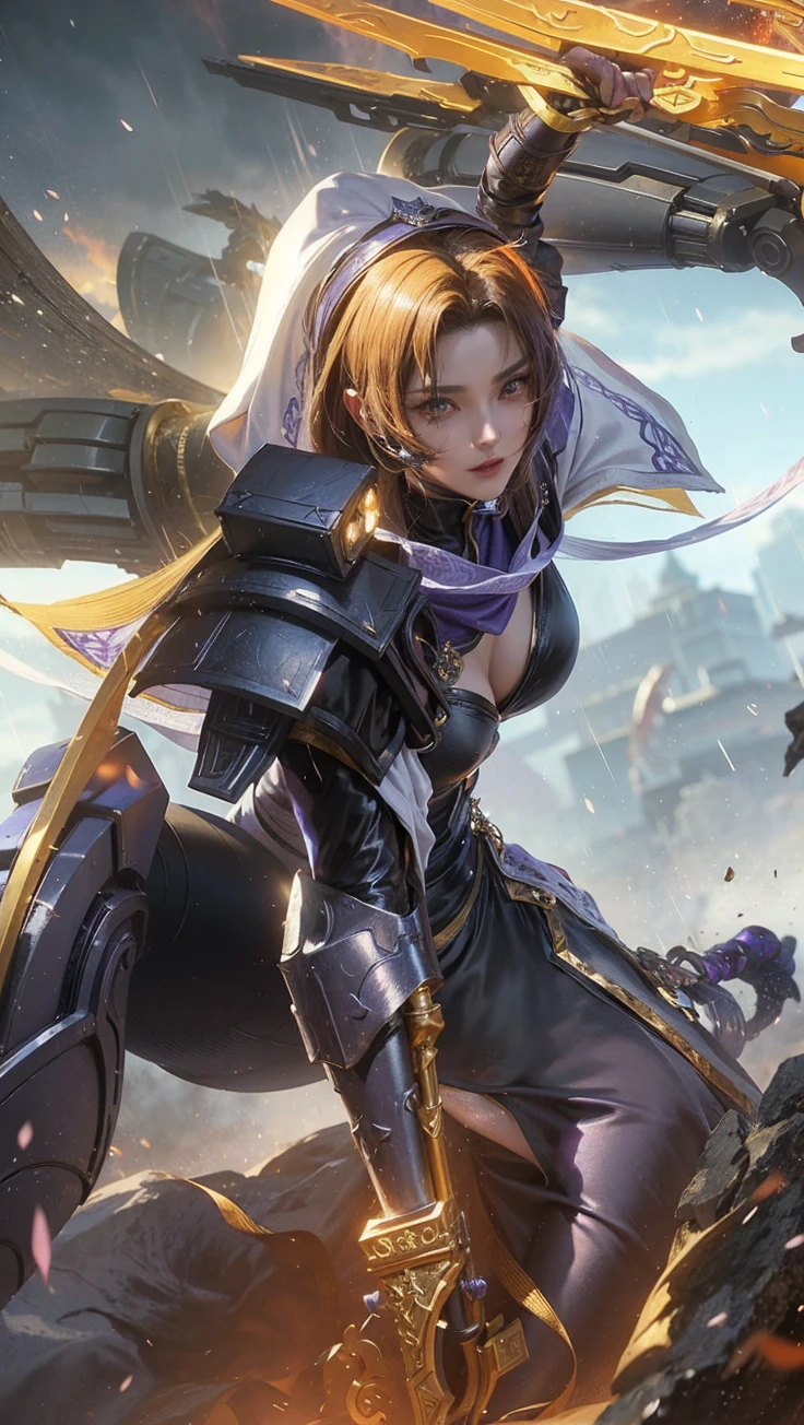 a close up of a woman with a purple and black costume, shadowbringers cinematic, 4 k detail fantasy, a beautiful fantasy empress, game cg, xianxia fantasy, xianxia hero, 2. 5 d cgi anime fantasy artwork, cinematic goddess close shot, ruan jia and artgerm, wow 4 k detail fantasy, hyperdetailed fantasy character
