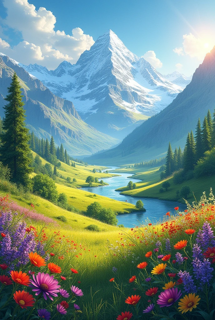 make a colorful landscape