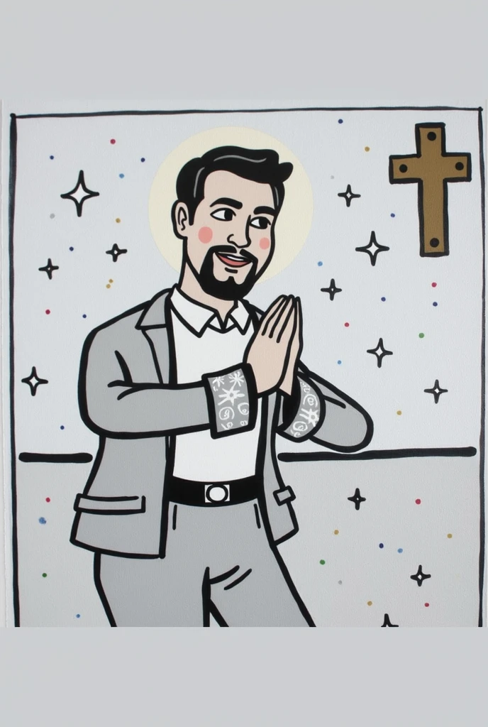 Draw with soft strokes, color and make a catholic background, Disney style, picture in 8k