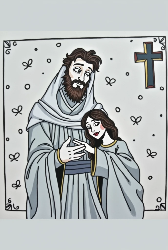 Draw with soft strokes, color and make a catholic background, Disney  style, picture in 8k