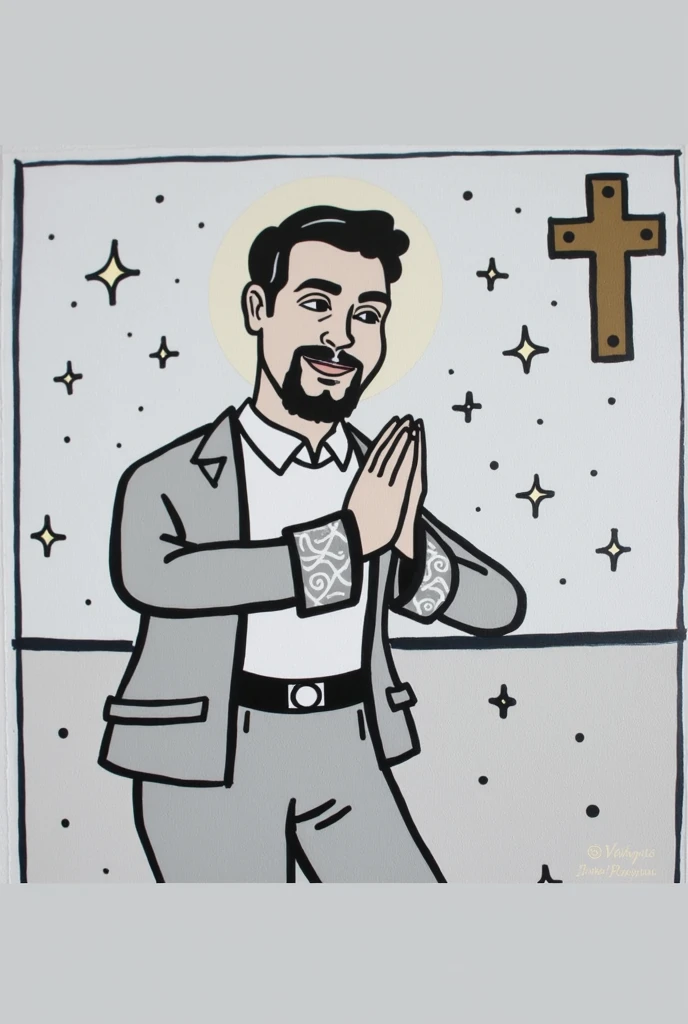 Draw with soft strokes, color and make a catholic background, Disney style, picture in 8k
