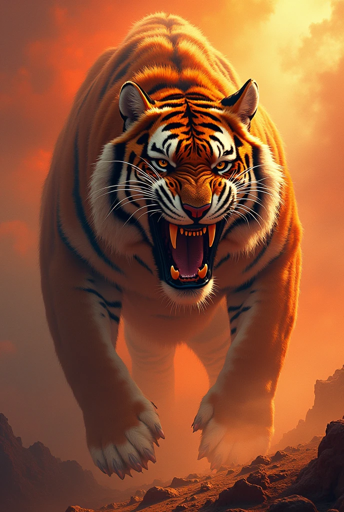 Create something that will instill fear in your opponents with warm, vibrant colors and a ferocious animal with its mouth open ready to attack. .  Try to fit the sentence: UNTIL VICTORY and put the number 805