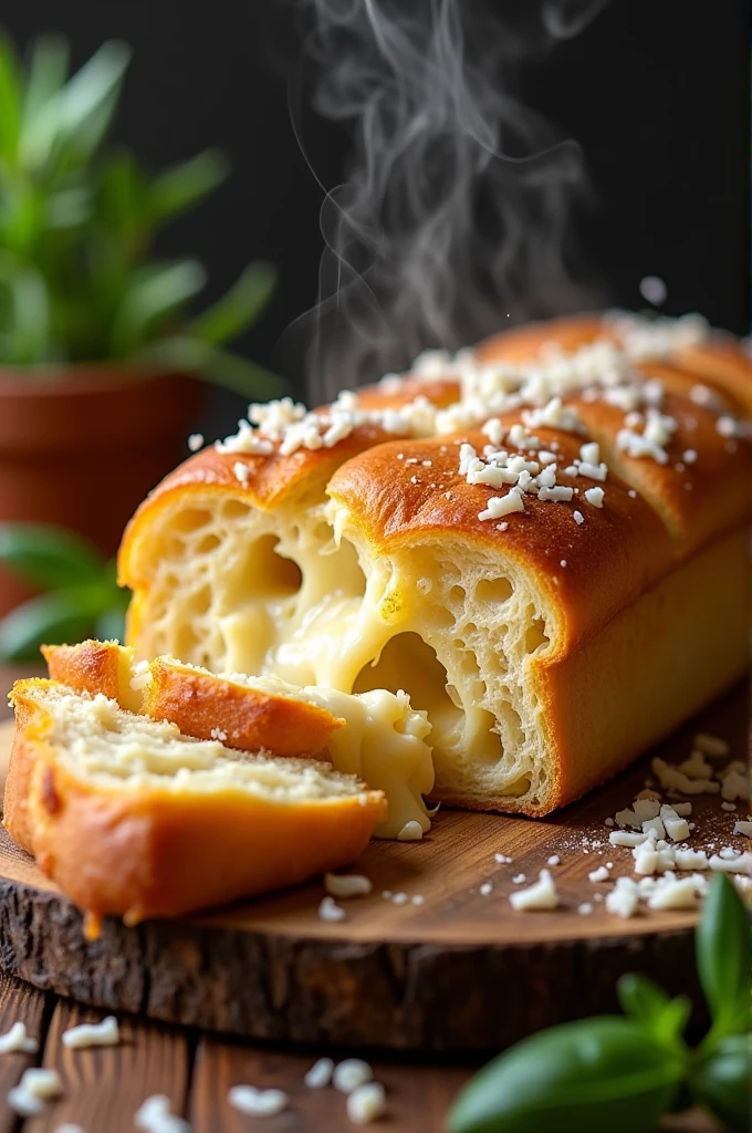 Cheese bread with extra cheese and more cheese