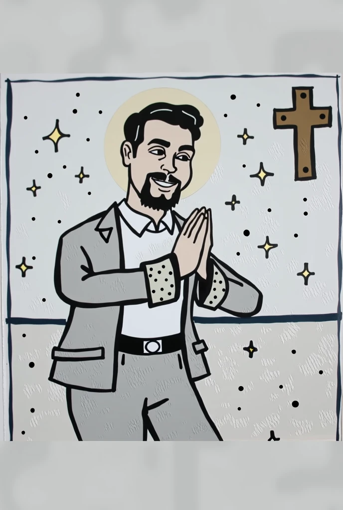 Draw with soft strokes, color and make a catholic background, Disney style, picture in 8k