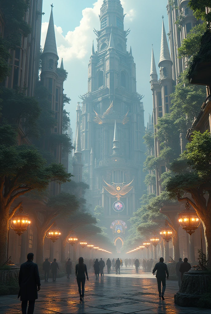 City in a parallel universe with incredible creatures