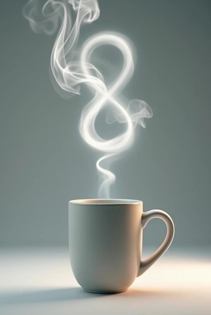 Creates a mug and smoke coming out in the shape of the psychology symbol, include the psychology symbol