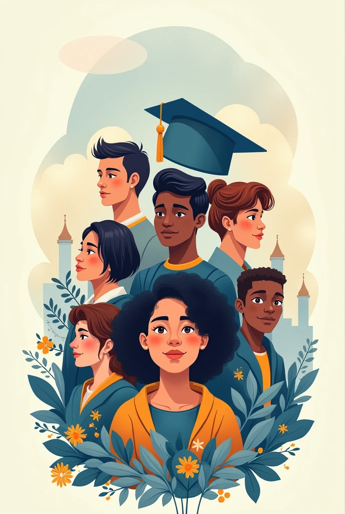 Make a easthetic poster about school giving higher education to thier student with simple design