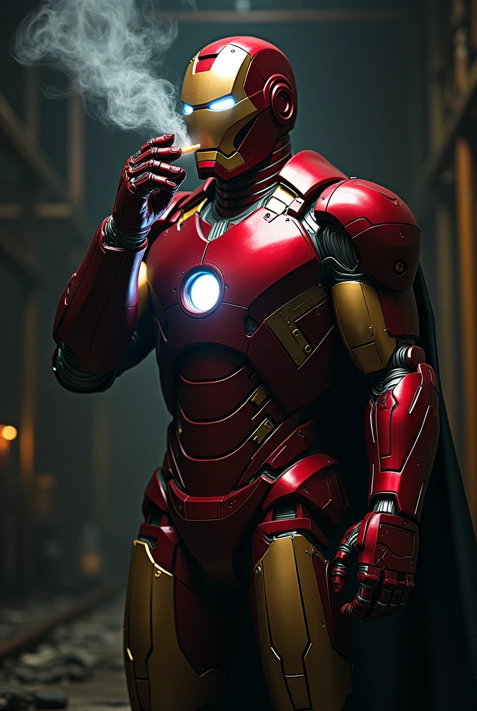 Iron man smoking