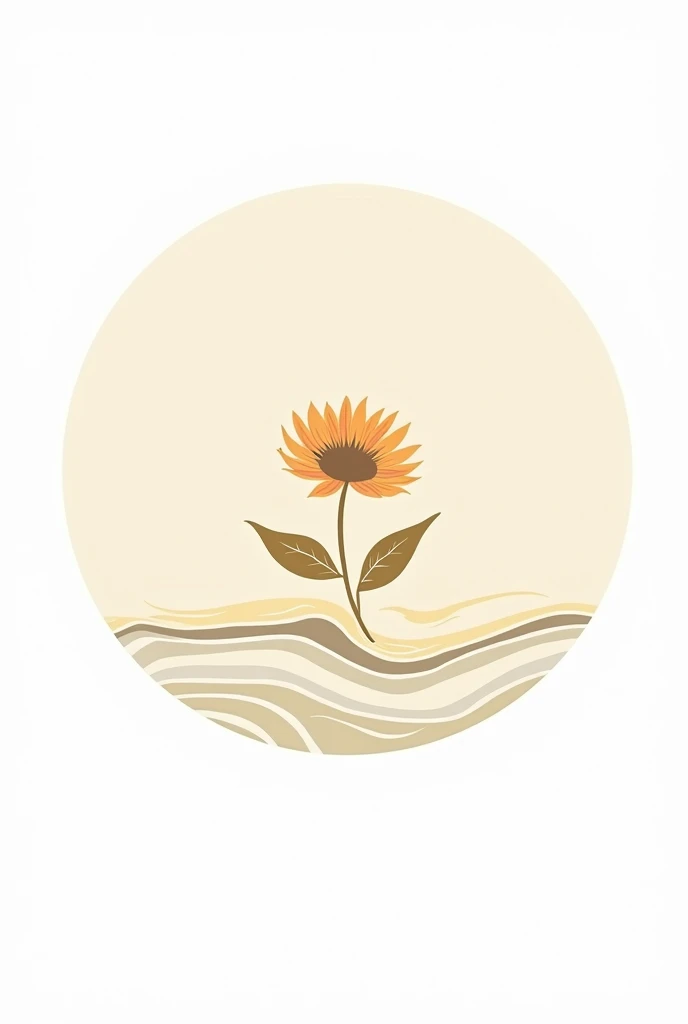 Create a round logo that downloads round white background with the fusion of a wave and a sunflower that is modest and pretty and add my signature my name is katerine franco