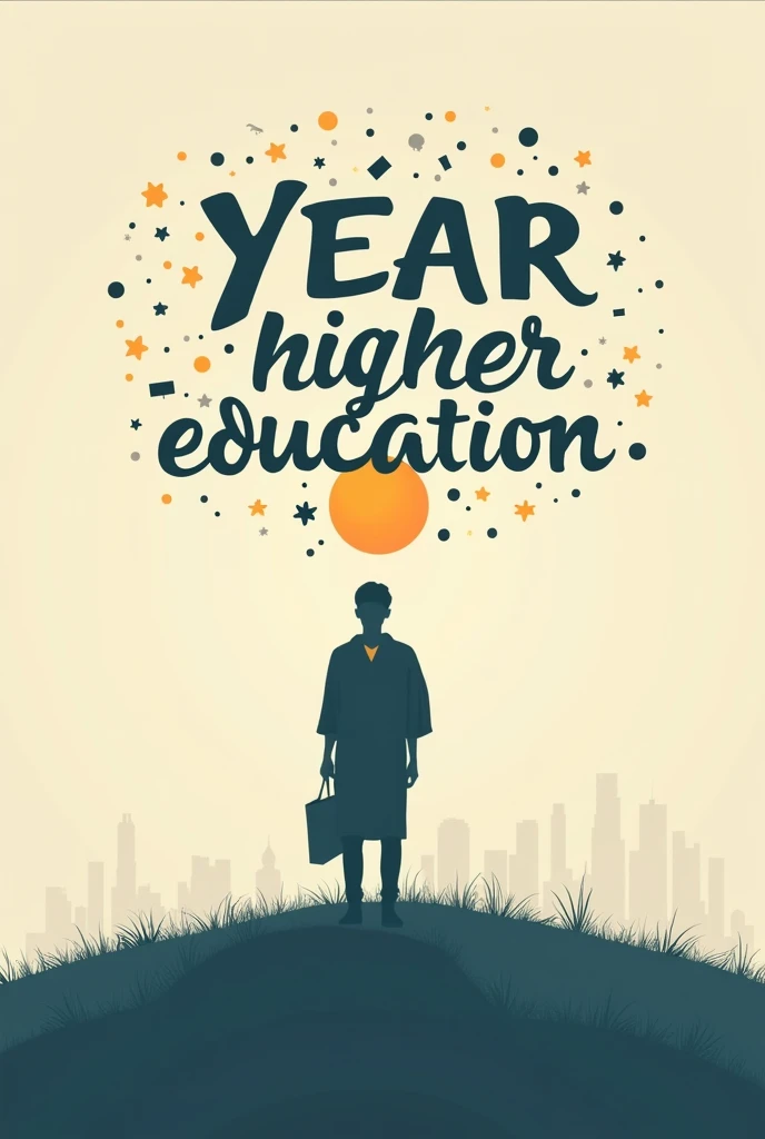 

Make a easthetic poster about school giving higher education with simple design like logo