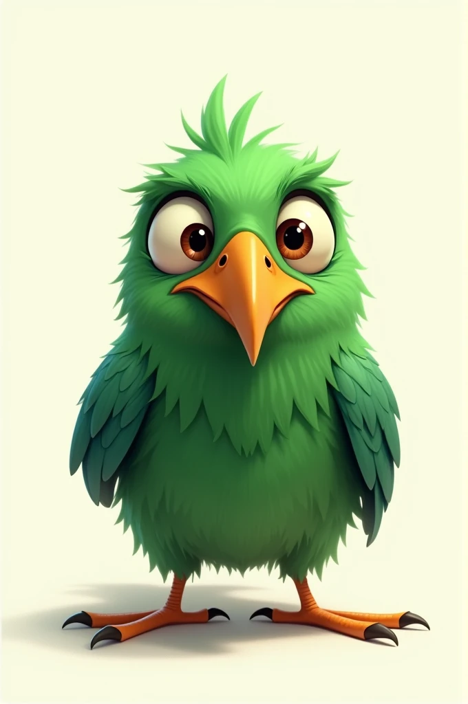 Funny looking green crow looking at the camera ,
Velly color is whitish