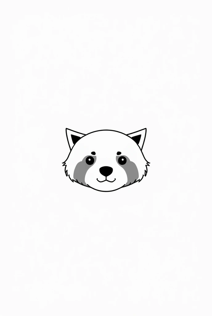 generates a white background image of the head of a red panda with minimalist design and without color, i.e. white background and black lines of the black head.