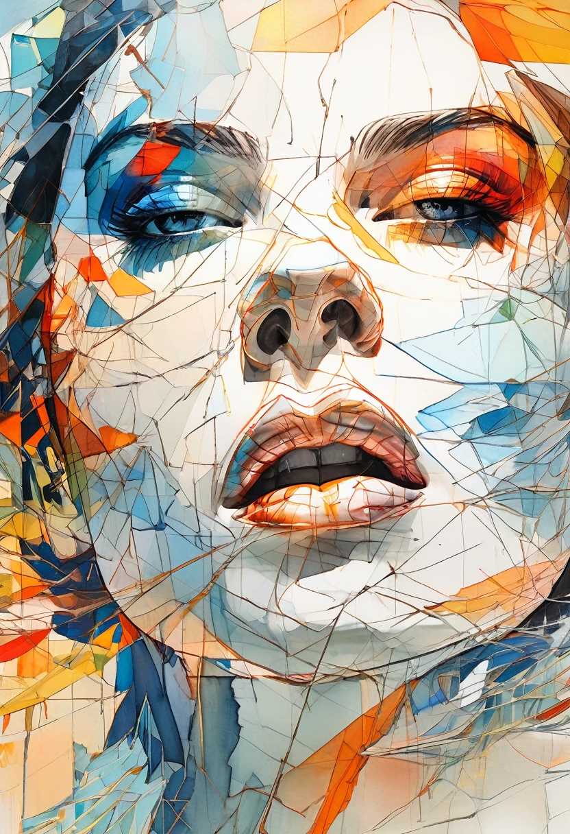(Highest quality:0.8), (Highest quality:0.8), Perfect illustration((masterpiece, Highest quality)),A woman drawing a picture, tumbler, Figurative art, Intense watercolor, Watercolor detailed art, Watercolor splash, Surreal, Avant-garde pop art, Beautiful and expressive paintings, Beautiful artwork illustration, Very colorful tones, wonderful, Cool Beauty, Birdland Lullaby, Highest quality,Official Art, women only, Sharp contours, Best Shot, Vector art, By Sandra Chevrier, Dave McCain、Richard Avedon、By Makeji Kusiala, Bright design