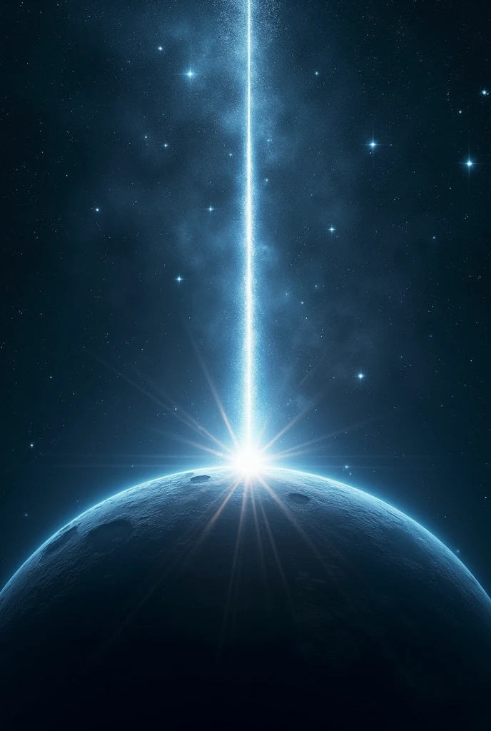 Information traveling through a beam of light from one planet to another 

