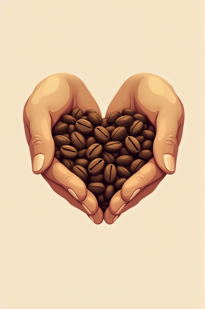 Logo of hands holding coffee beans forming a heart