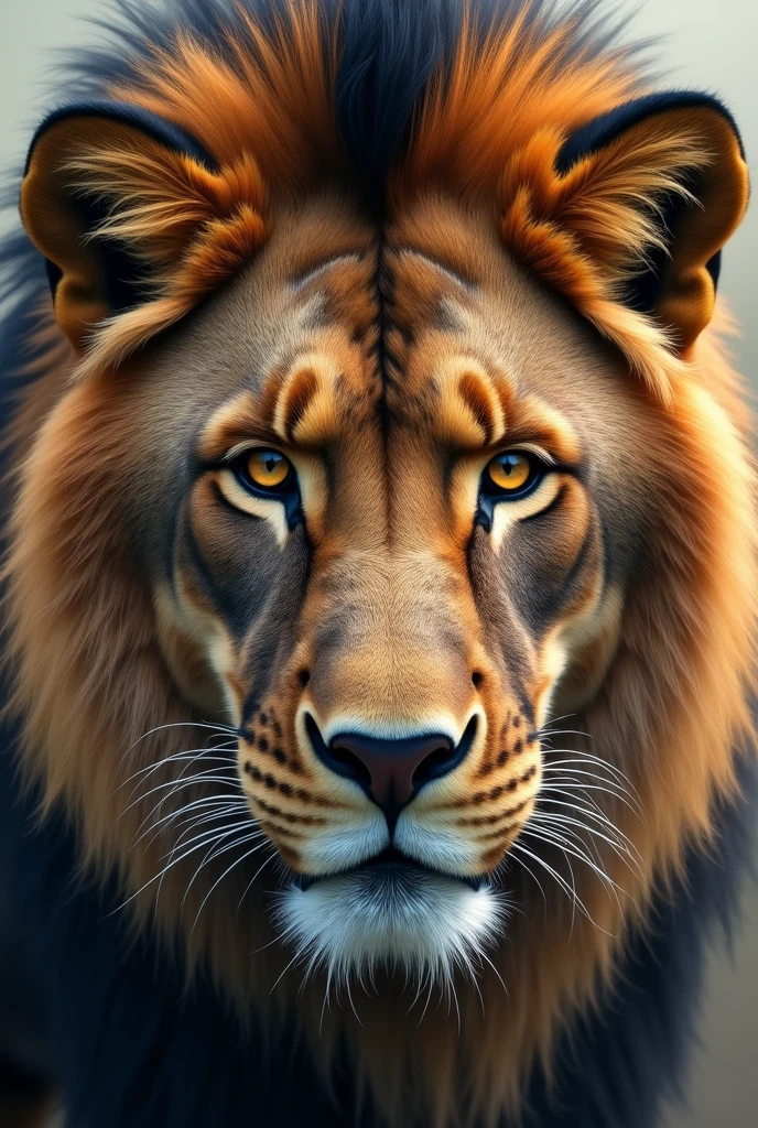 Strength and Wisdom**: A close-up of the lion’s face and the fox’s eyes, reflecting strength and wisdom, respectively.