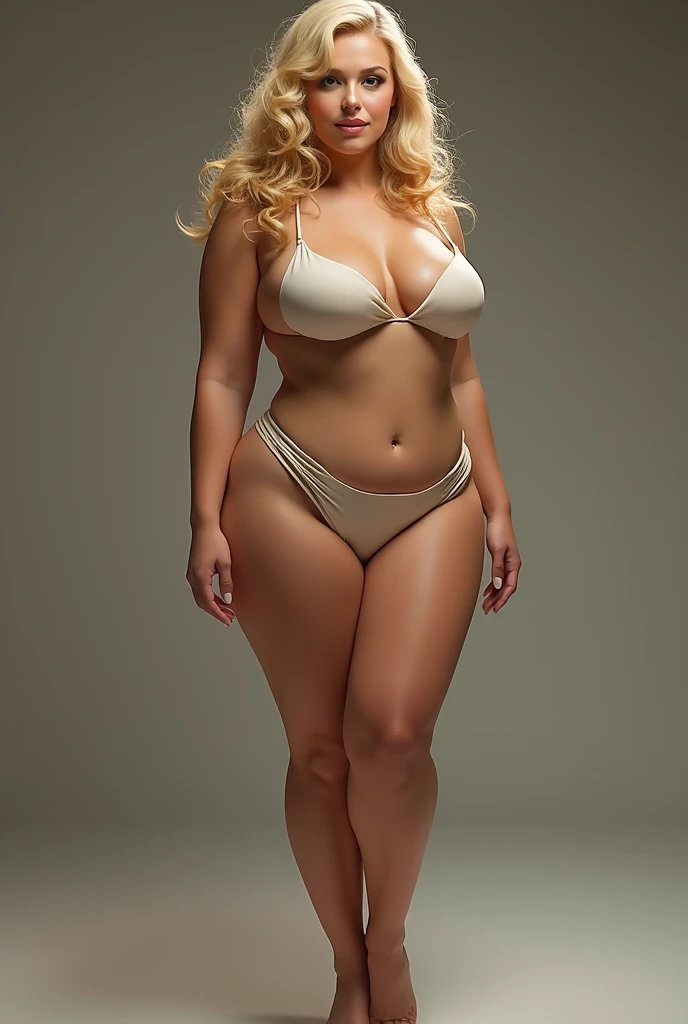 a super beautiful woman, She has big, firm breasts, wide and thin hip, slim and soft waist, big round butt, She has thick and very soft thighs, has golden hair, Your hair has a strange shape, His hair is spiky, His skin is white and soft, Her arms are white and firm, She has a very fine and white face, It looks very well cared for