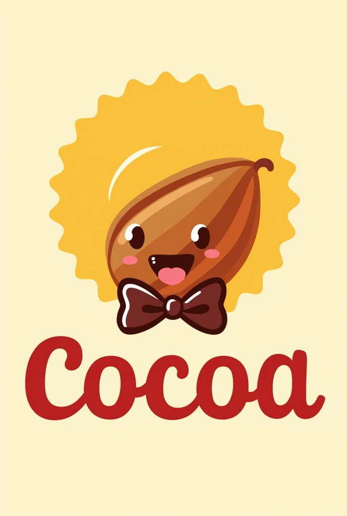 I need to create a logo for a bakery called Cocoa with yellow and red colors 