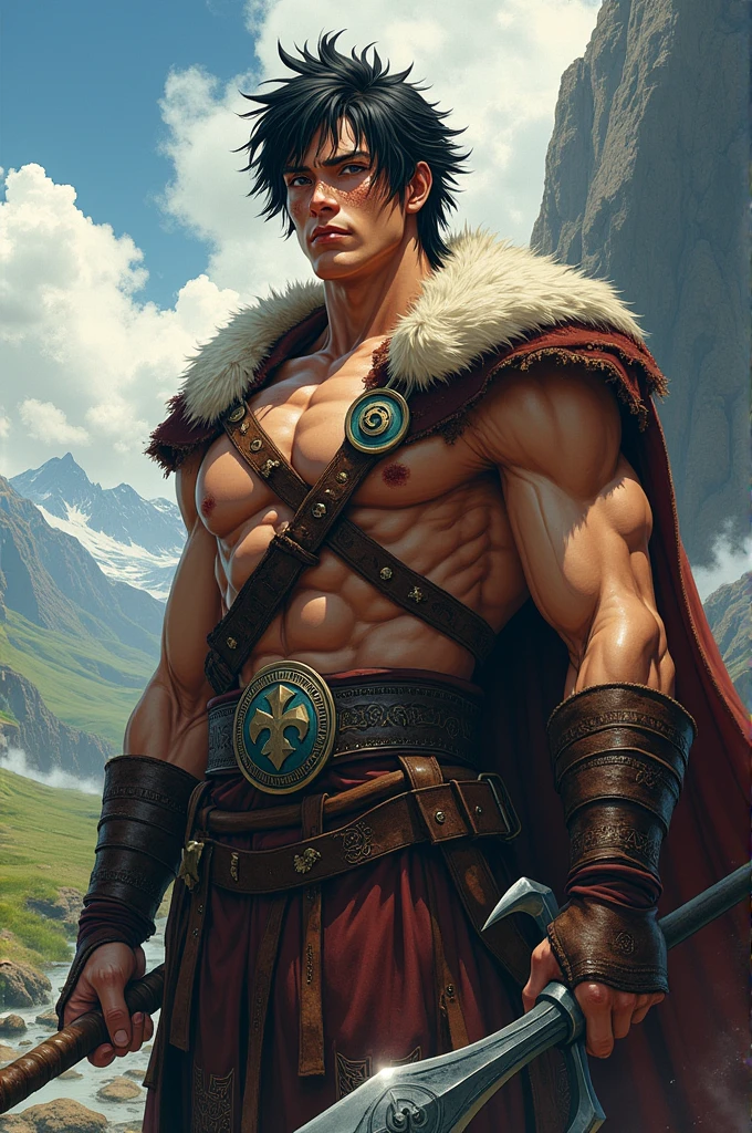 portgas d. Ace (with freckles). viking style