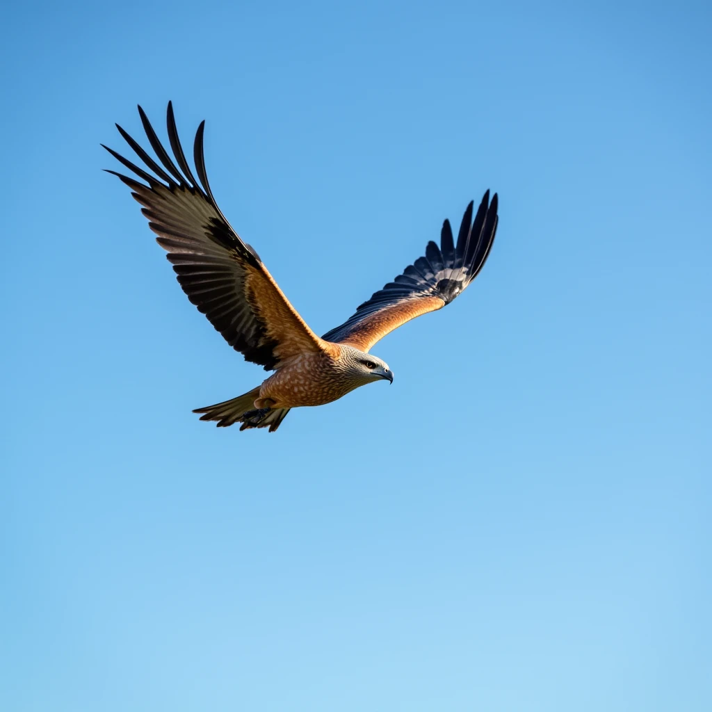 Griffinis flying blue sky,