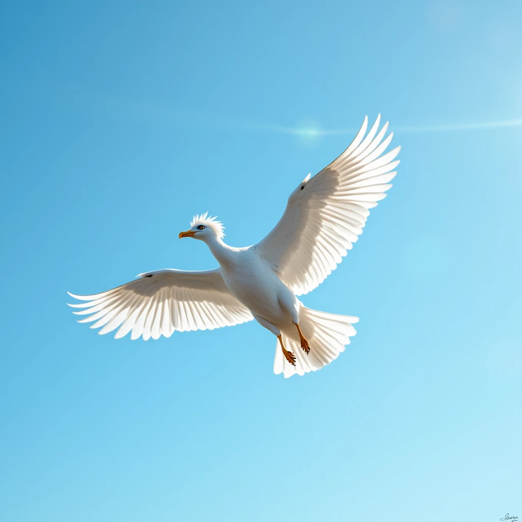 Griffinis flying blue sky,