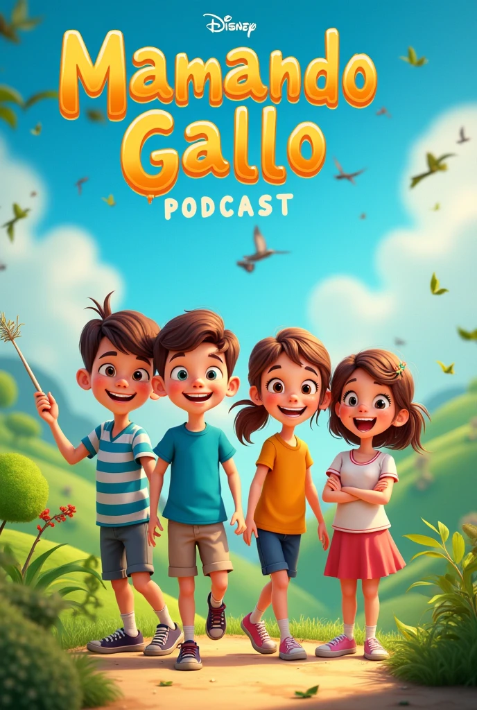 Image for a podcast called Mamando Gallo with 2 young boys and 2 young girls