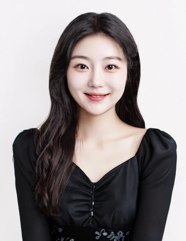 Korean Women in Their 20s, Small Face, Big Eyes, Smiling Face, Evening Dress