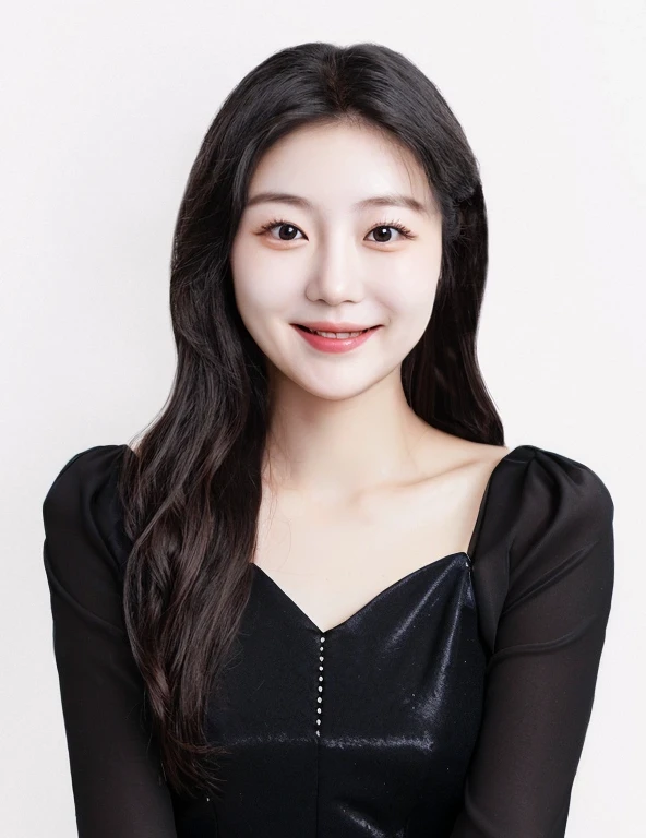 Korean Women in Their 20s, Small Face, Big Eyes, Smiling Face, Evening Dress