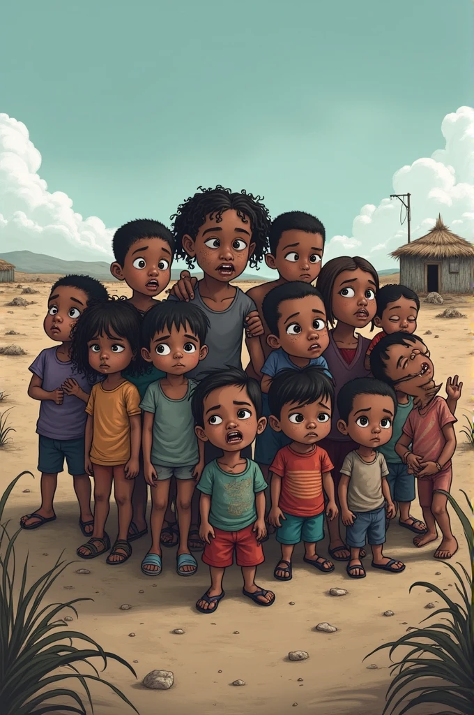 Cartoon of the story of the 327 children who died of hunger and thirst in La Guajira
