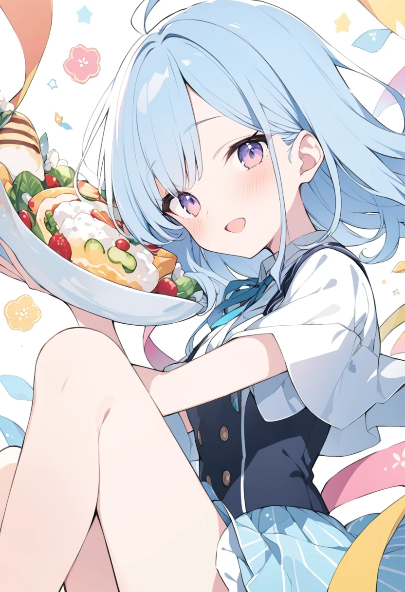 Light blue hair girl,An illustration