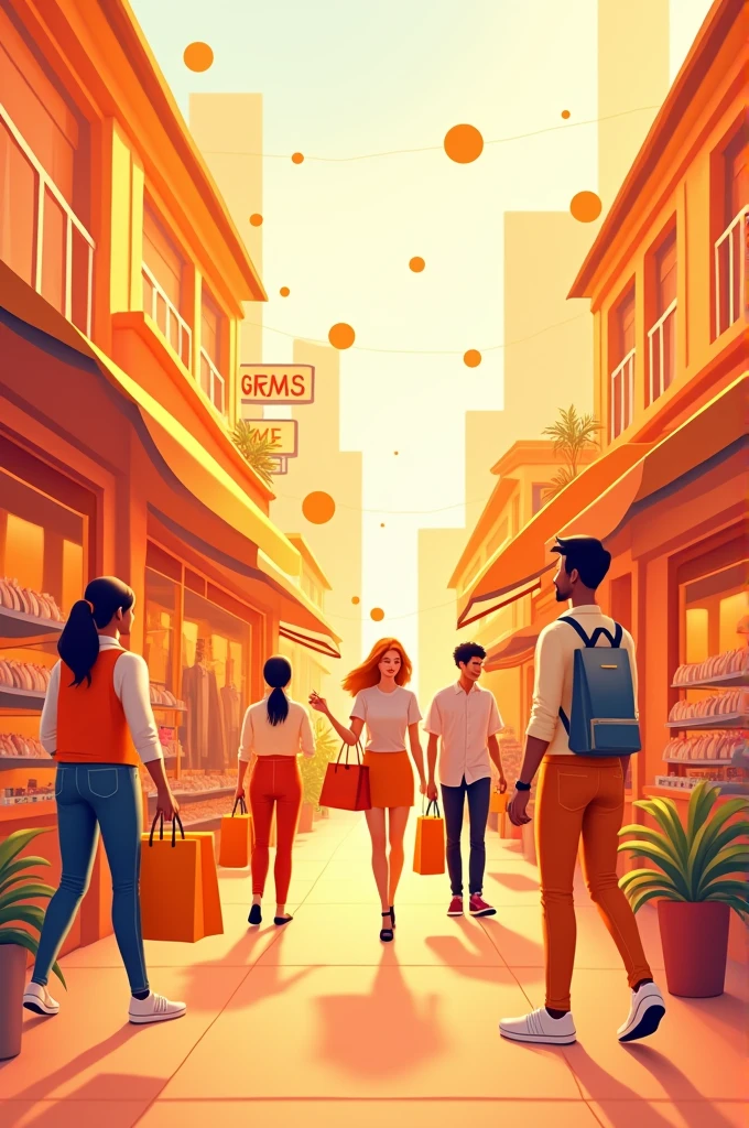 Create an orange shopping image to use as a banner