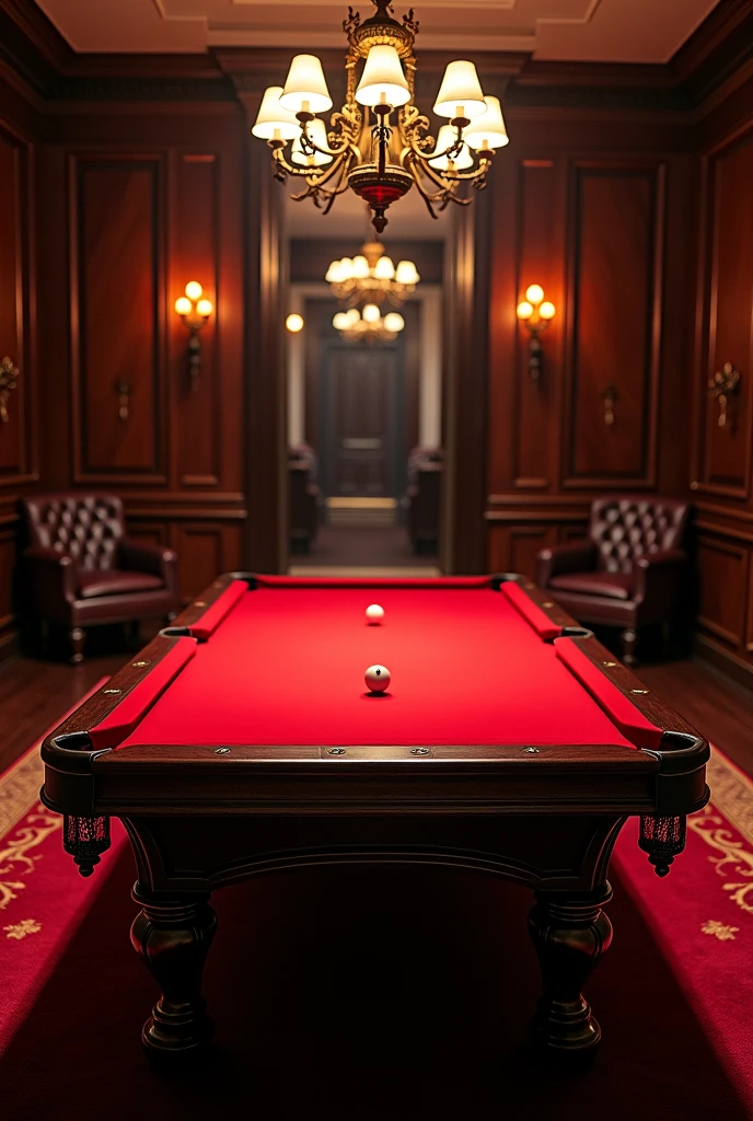 Red pool table 
